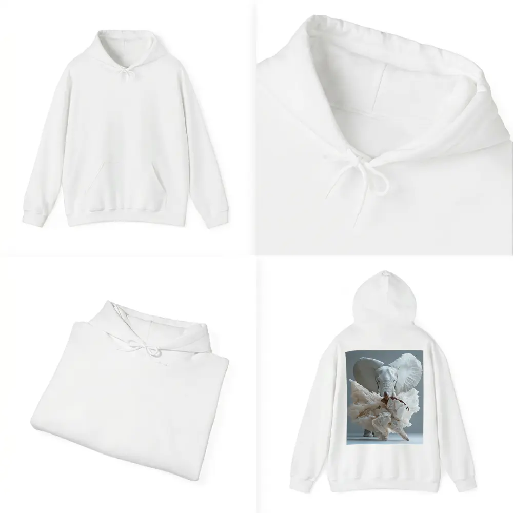 Dancer Merging With White Elephant Art – Hoodies