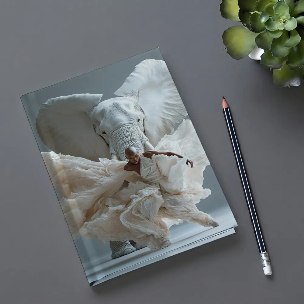 Dancer Merging With White Elephant Art – Notebooks