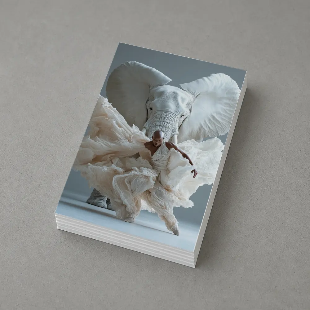 Dancer Merging With White Elephant Art – Postcards