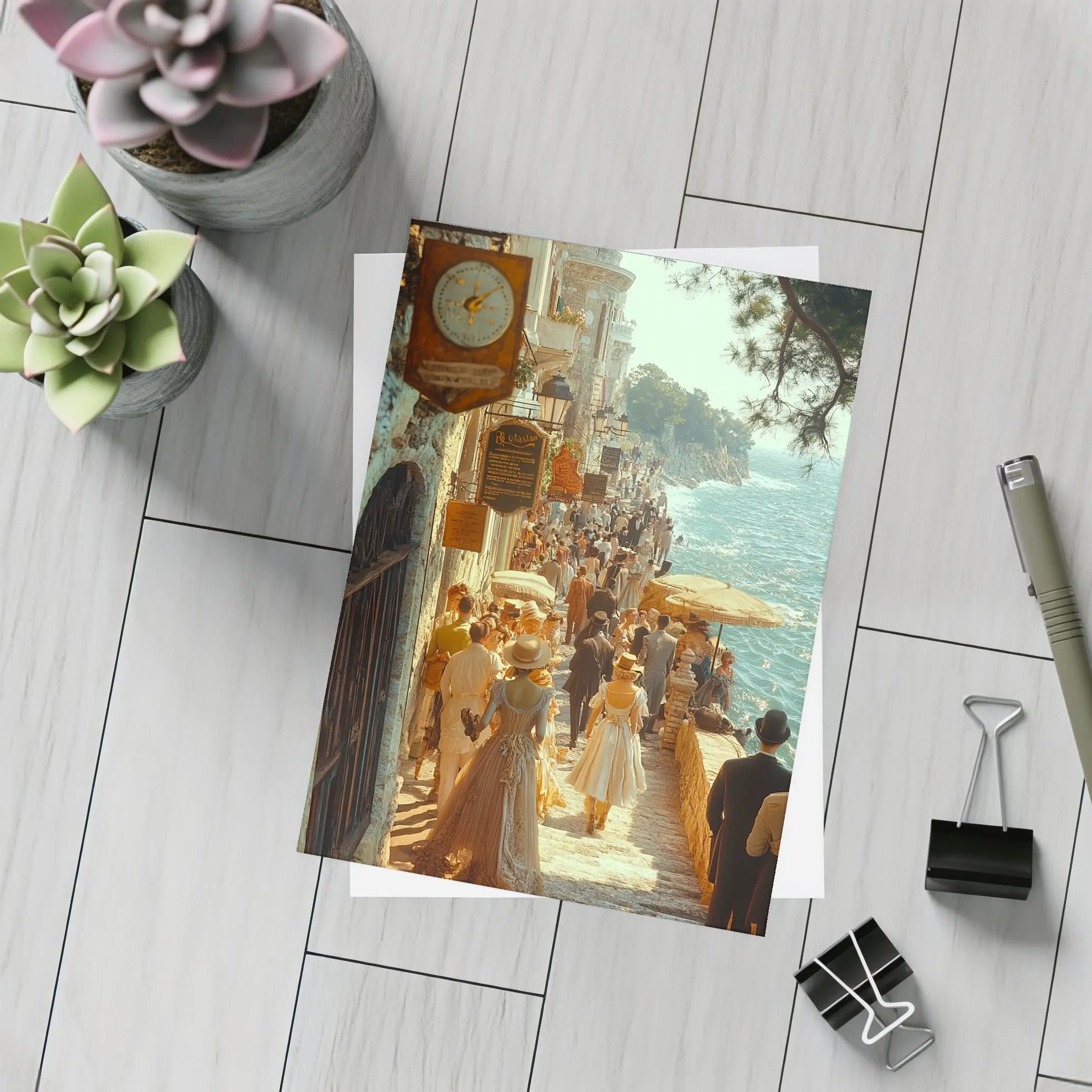 Victorian Coastal Promenade Crowded Seaside Street Scene – Postcards