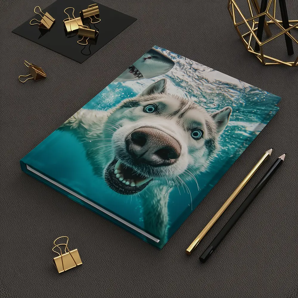 Siberian Husky Selfie Underwater With Shark – Notebooks