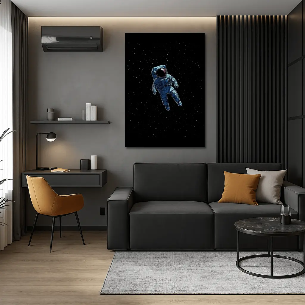 Astronaut Floating Alone In Deep Space – Wall Art