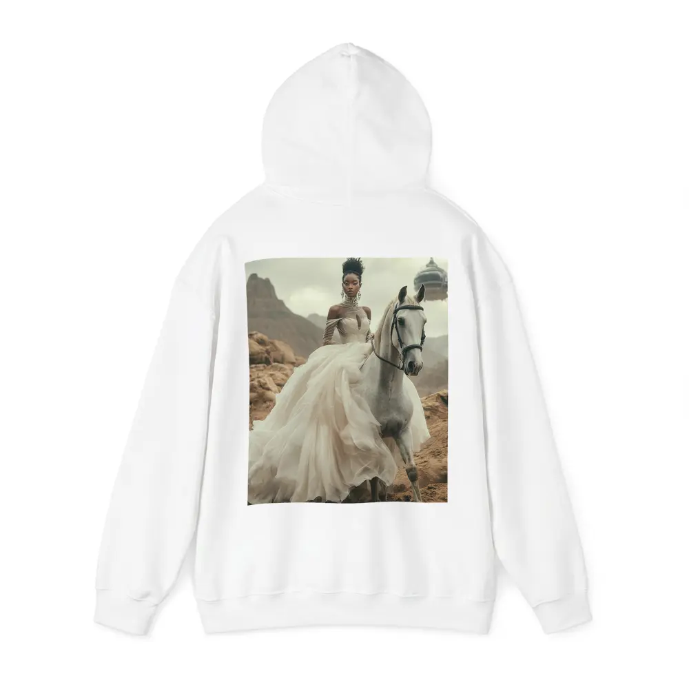 Black Woman White Horse Desert Fantasy – Hoodies