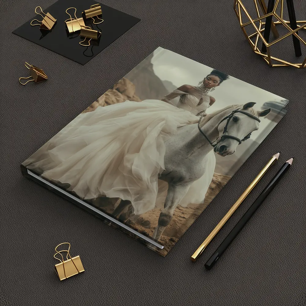 Black Woman White Horse Desert Fantasy – Notebooks