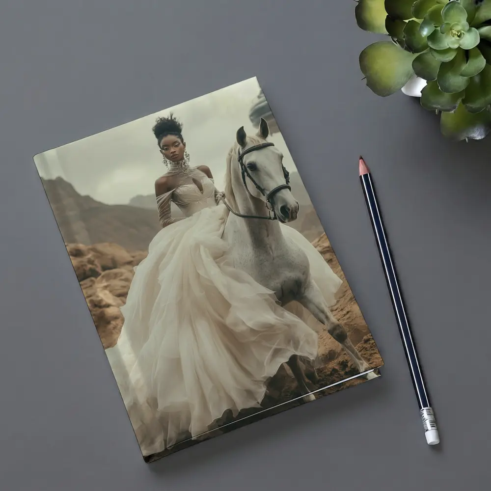 Black Woman White Horse Desert Fantasy – Notebooks
