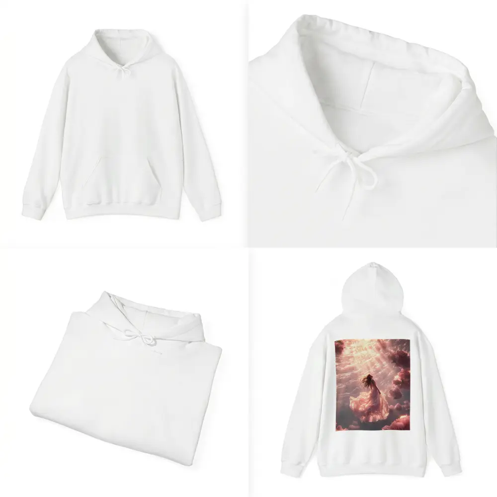 Woman Floating Underwater Pink Peonies Light – Hoodies