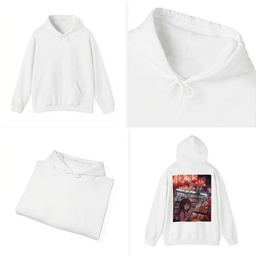 Anime Girl at Japanese Noodle Street Stall – Hoodies