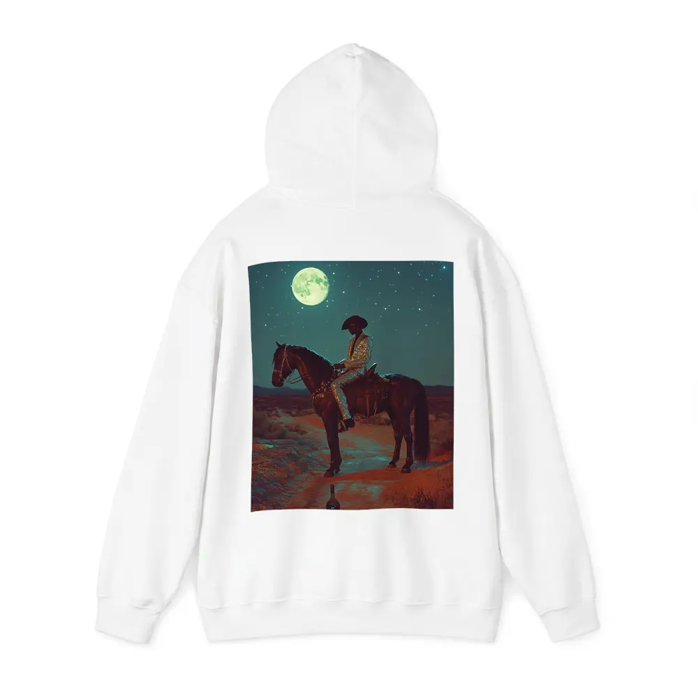 Cowboy on Horse Desert Moonlit Night – Hoodies