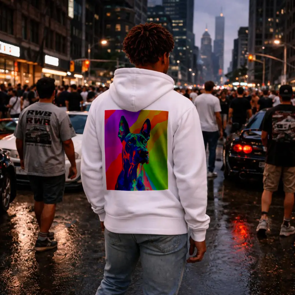 Great Dane Pop Art Colorful Rainbow Background – Hoodies