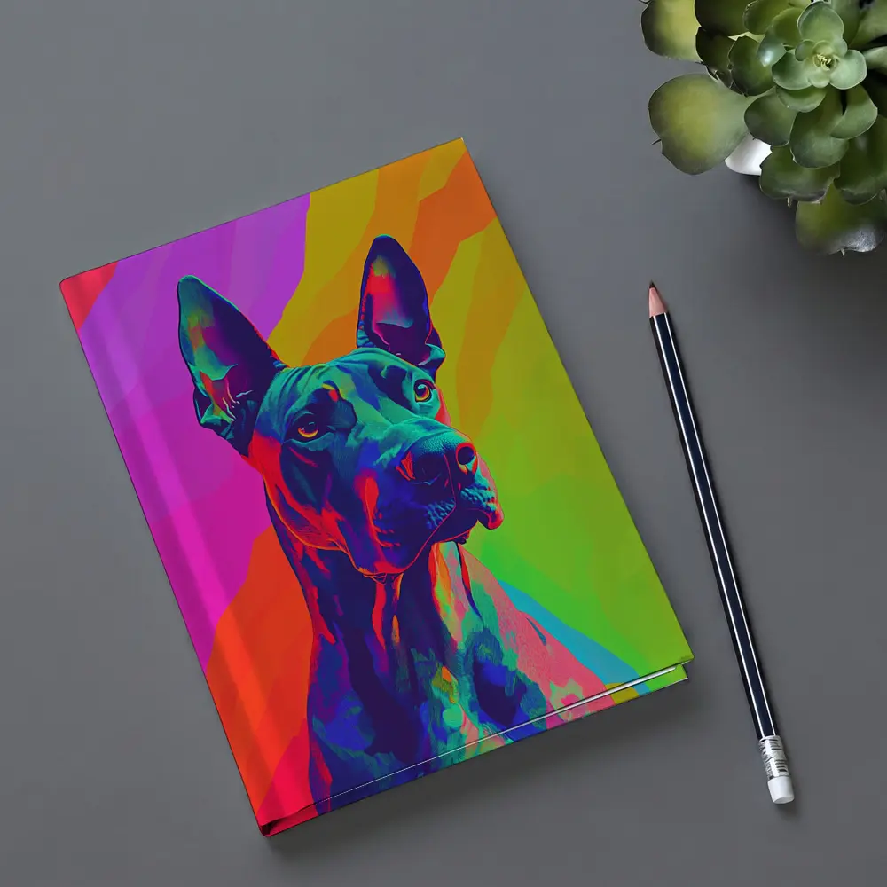 Great Dane Pop Art Colorful Rainbow Background – Notebooks