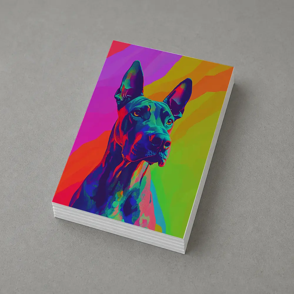 Great Dane Pop Art Colorful Rainbow Background – Postcards