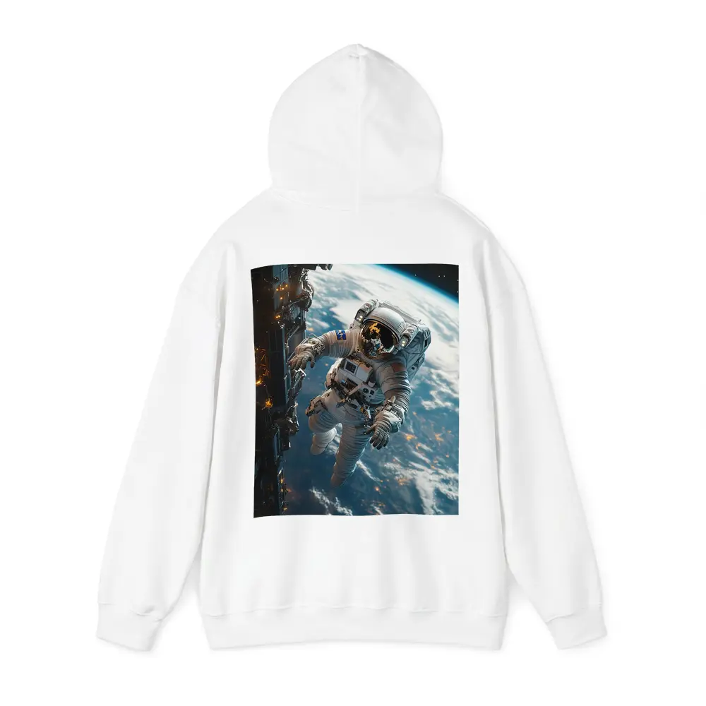 Astronaut Spacewalk Above Earth Space Station – Hoodies