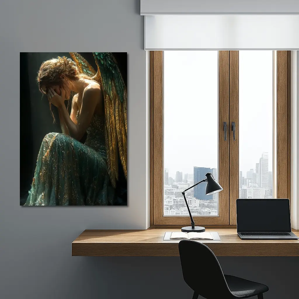 Weeping Angel Dark Dramatic Fantasy Art – Wall Art