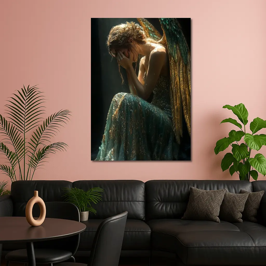 Weeping Angel Dark Dramatic Fantasy Art – Wall Art