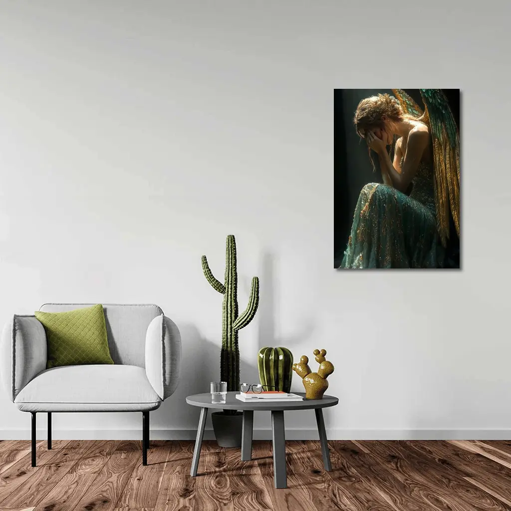Weeping Angel Dark Dramatic Fantasy Art – Wall Art