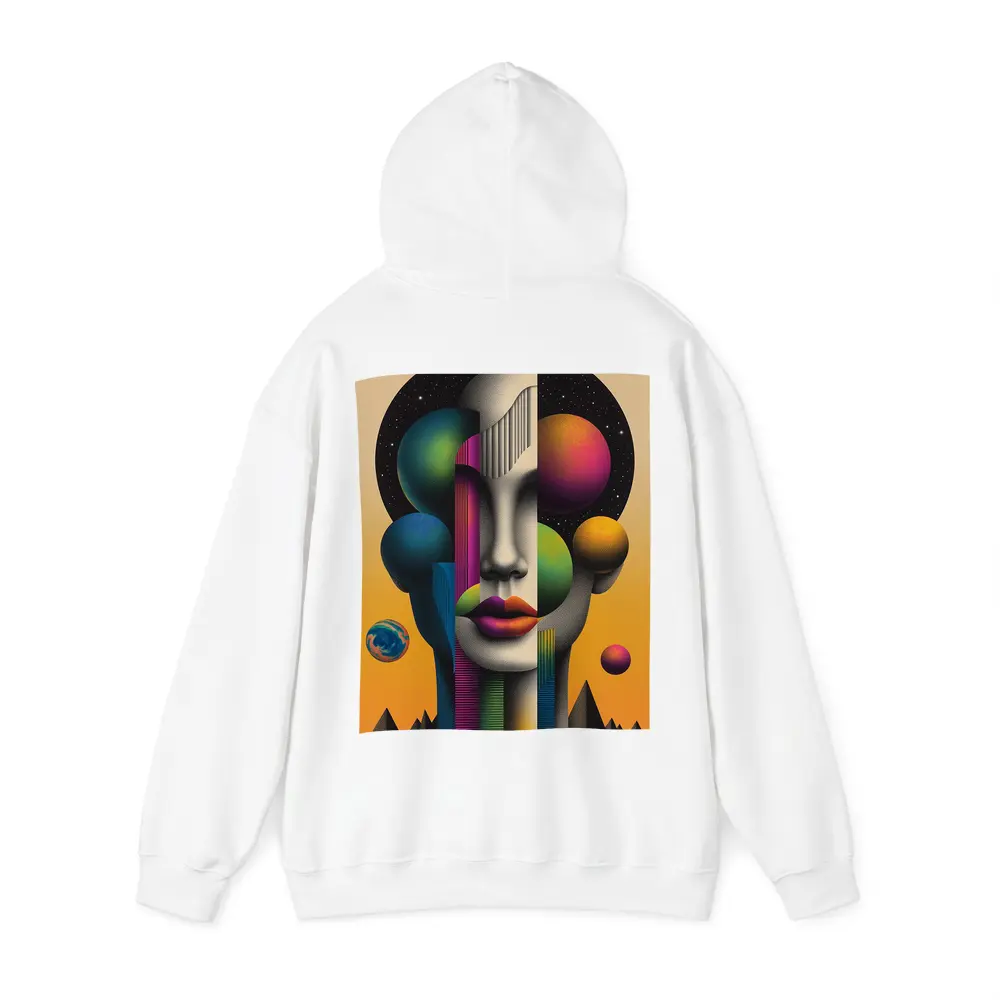 Abstract Face Surreal Space Planets Art – Hoodies