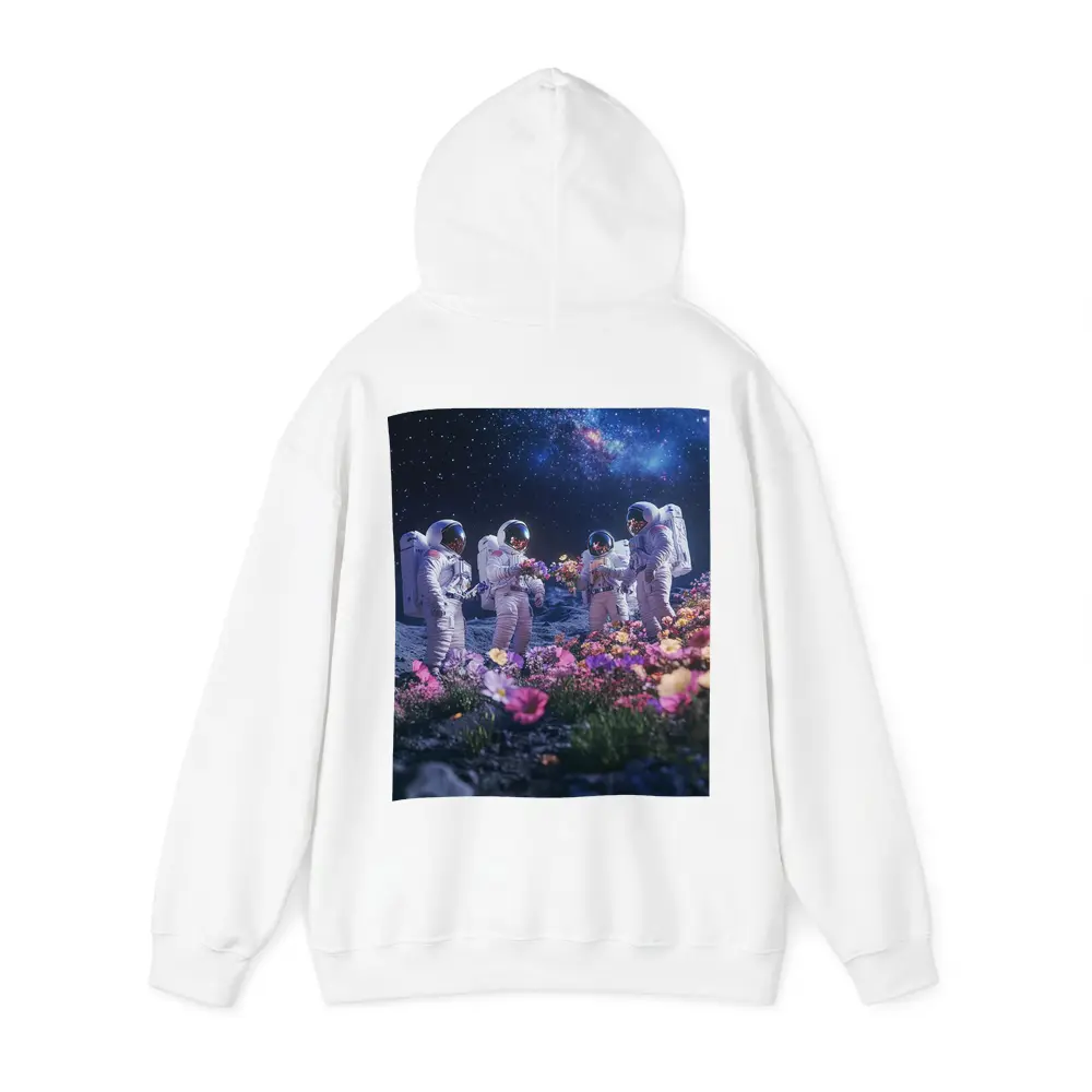 Astronauts Picking Flowers on Starry Moon – Hoodies