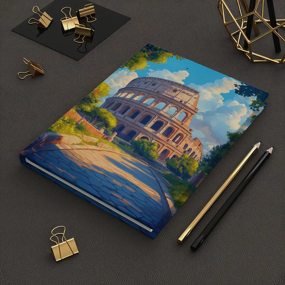 Colosseum Rome Sunny Day Anime Art – Notebooks