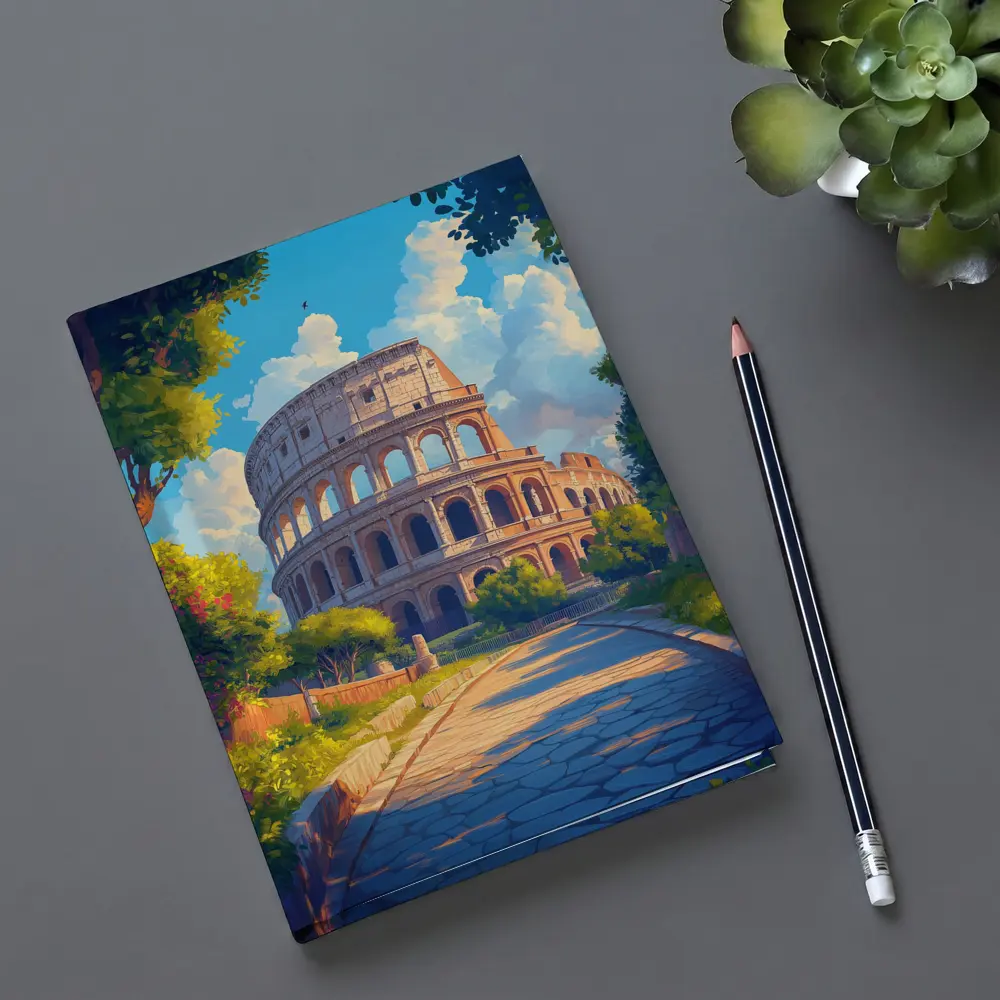 Colosseum Rome Sunny Day Anime Art – Notebooks