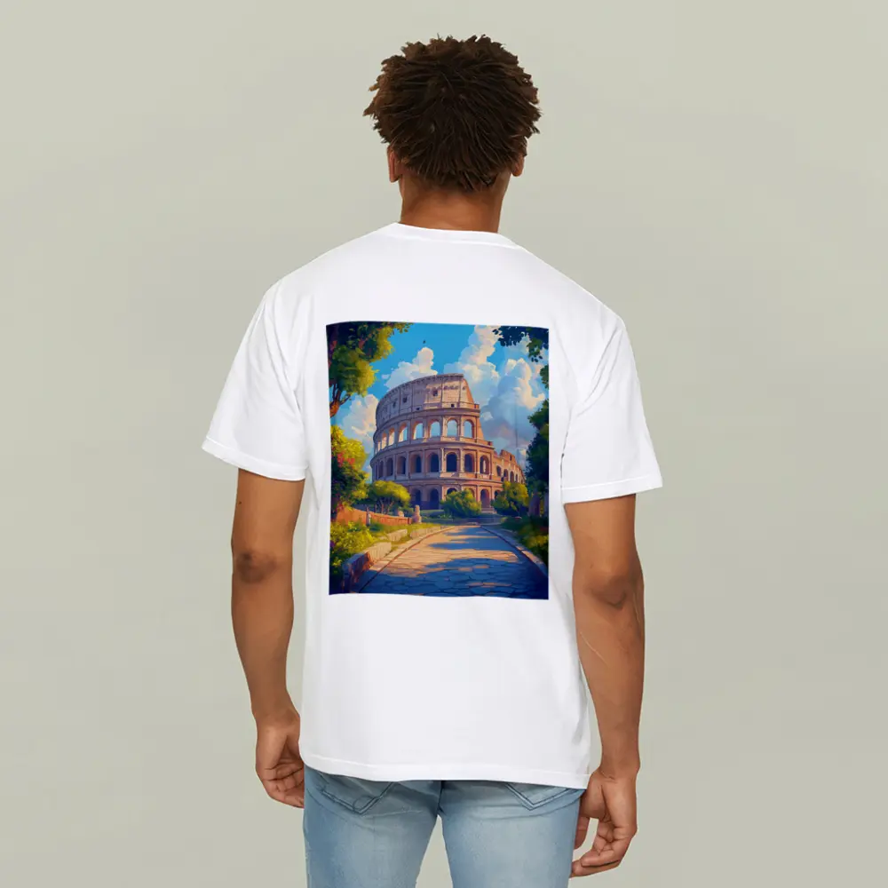 Colosseum Rome Sunny Day Anime Art – T-Shirts