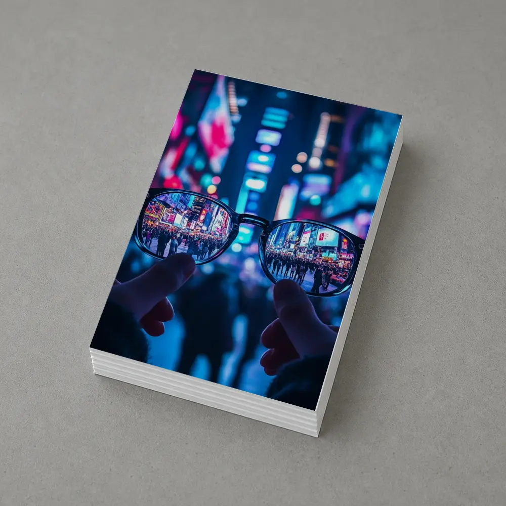 Glasses Held Up Times Square Night – Postcards