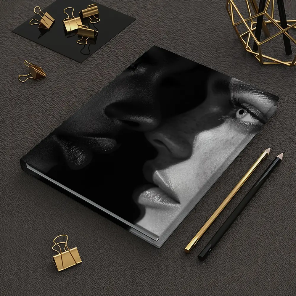 Two Women Faces Black and White Portrait – Notebooks