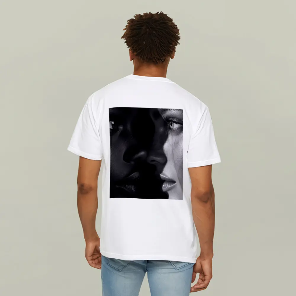 Two Women Faces Black and White Portrait – T-Shirts