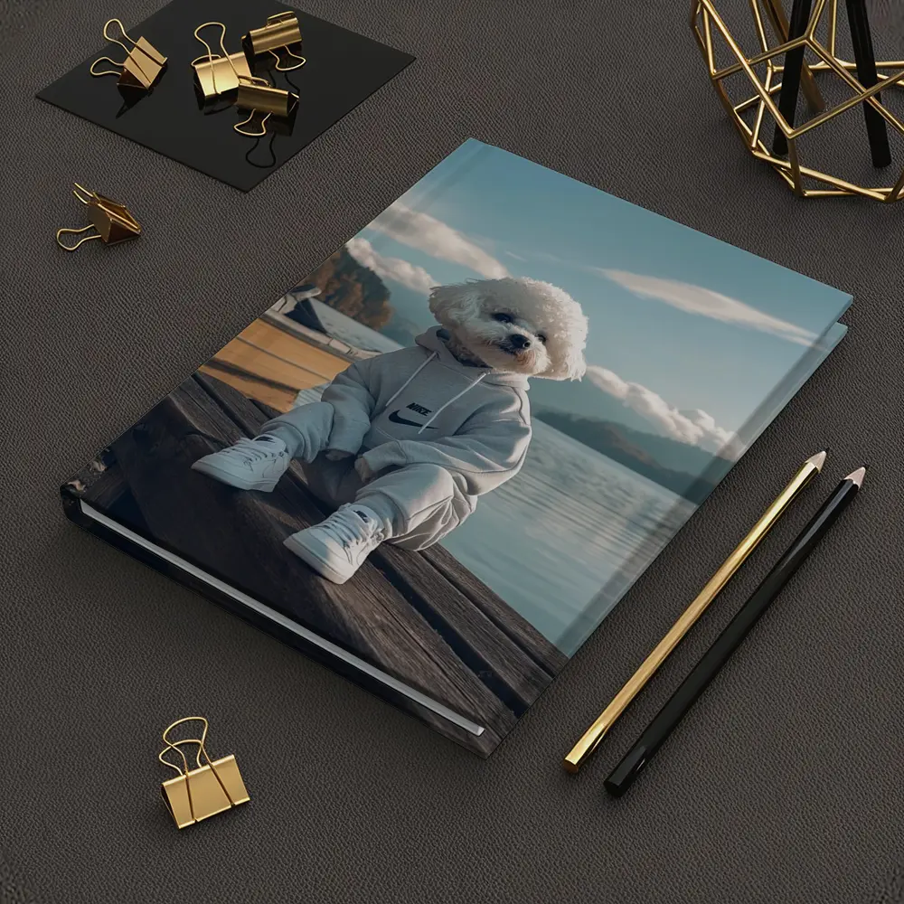 Bichon Frise Dog Wearing Nike Hoodie Lakeside – Notebooks