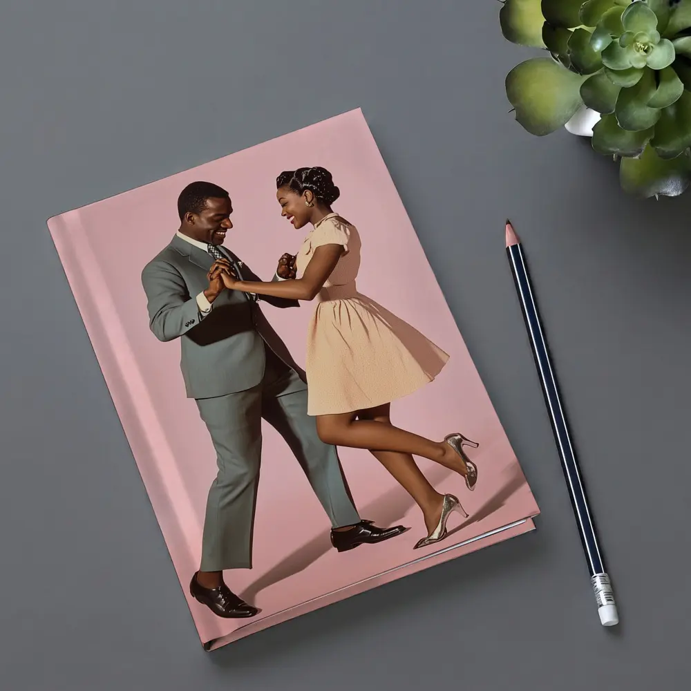 Couple Dancing Together on Pink Background – Notebooks
