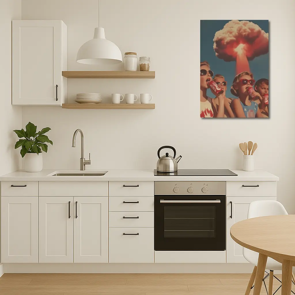 Retro Kids Soda Cans Nuclear Mushroom Cloud – Wall Art