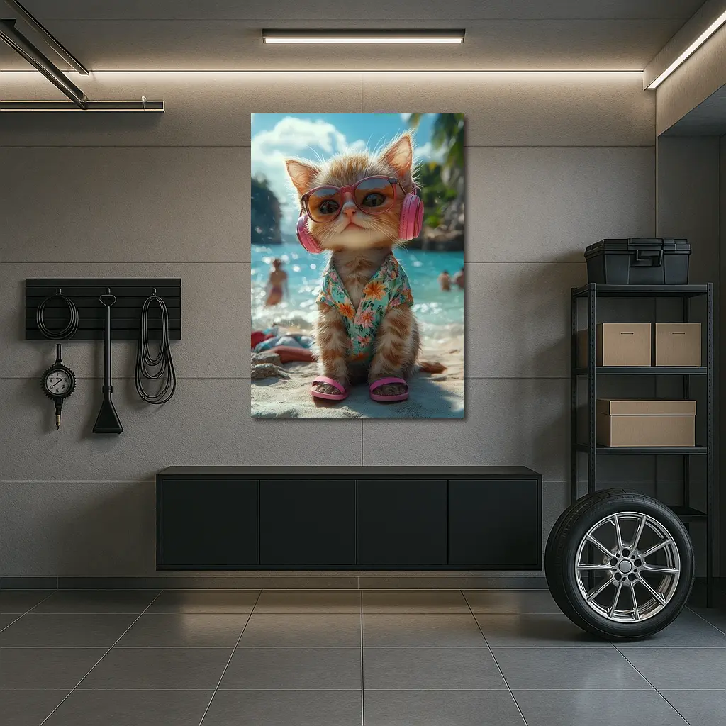 Cool Cat Beach Summer Tropical Vacation – Wall Art