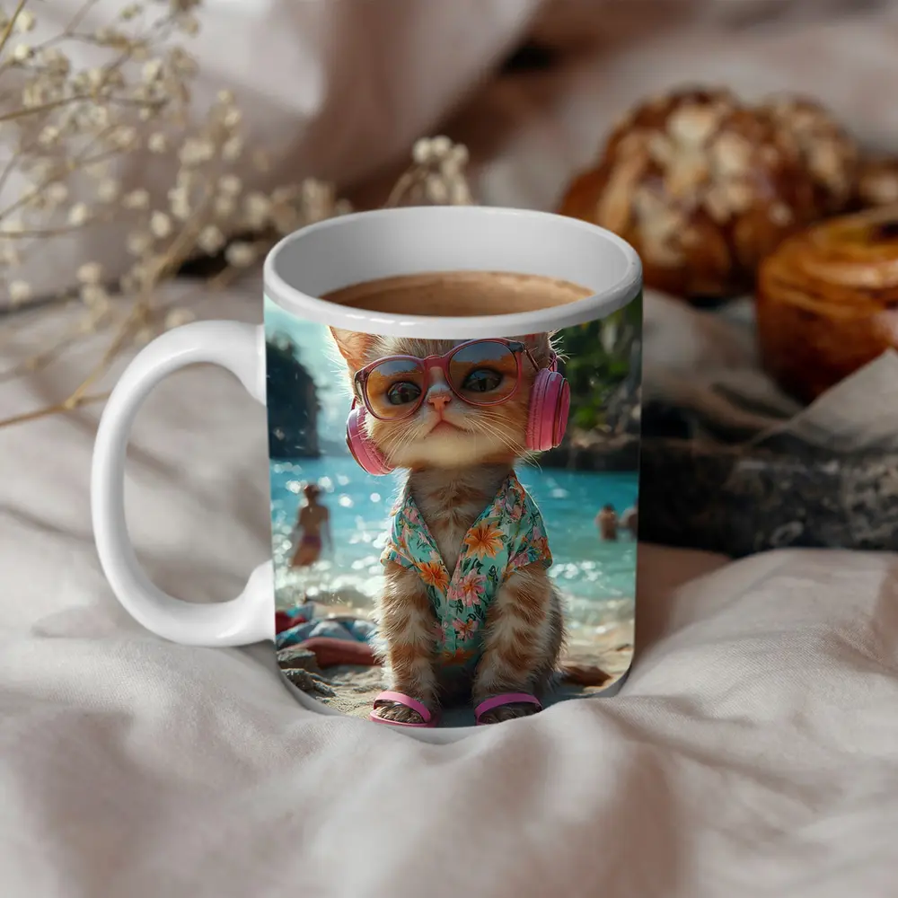 Cool Cat Beach Summer Tropical Vacation – Mugs