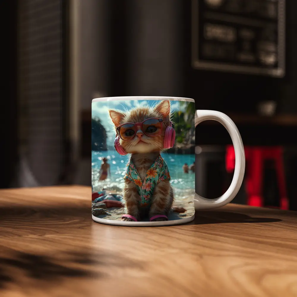 Cool Cat Beach Summer Tropical Vacation – Mugs