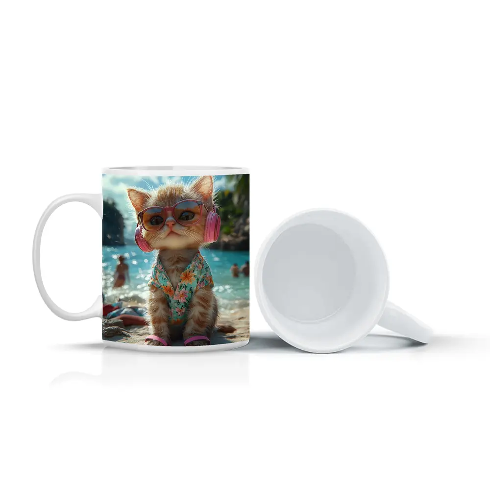 Cool Cat Beach Summer Tropical Vacation – Mugs