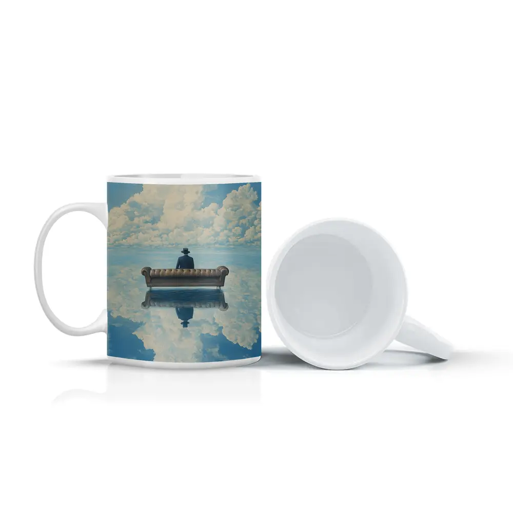 Man On Sofa Surreal Sky Reflection – Mugs