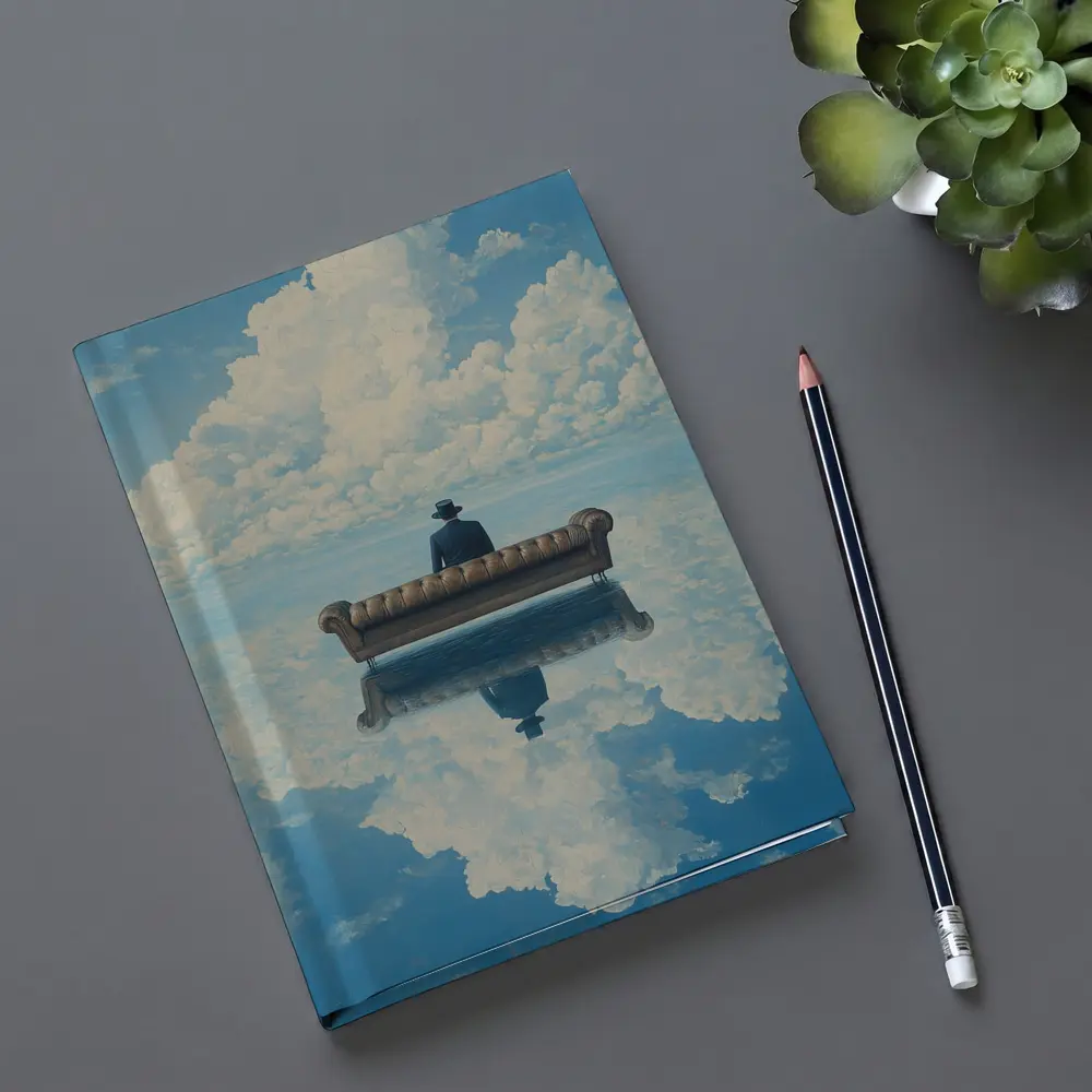 Man On Sofa Surreal Sky Reflection – Notebooks