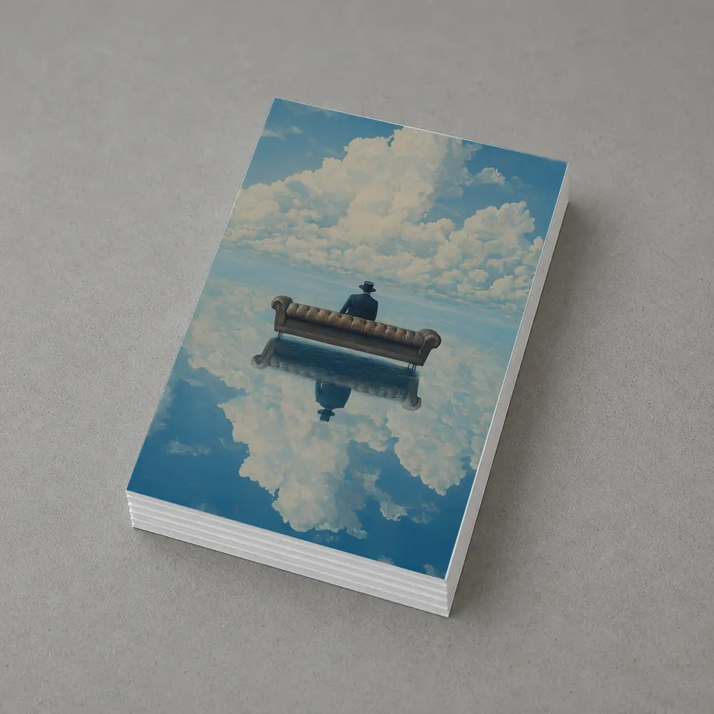 Man On Sofa Surreal Sky Reflection – Postcards