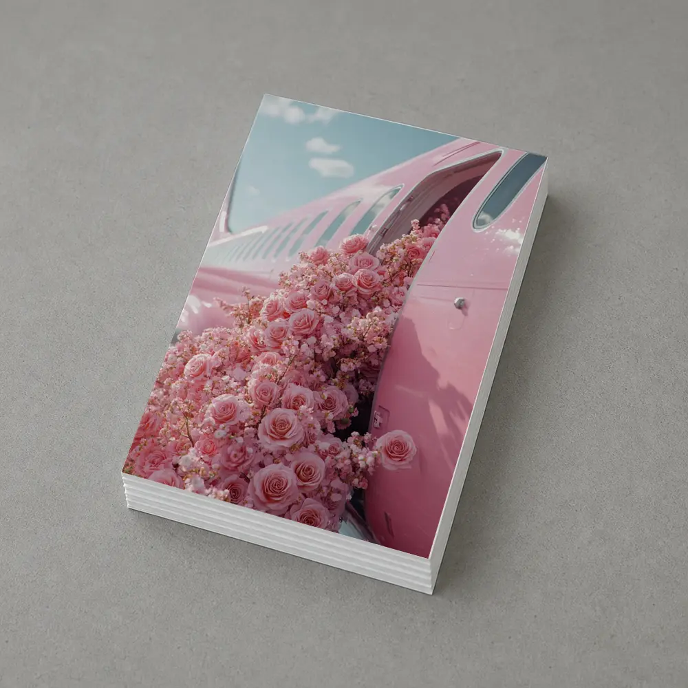 Pink Roses Overflowing From Airplane Door – Postcards