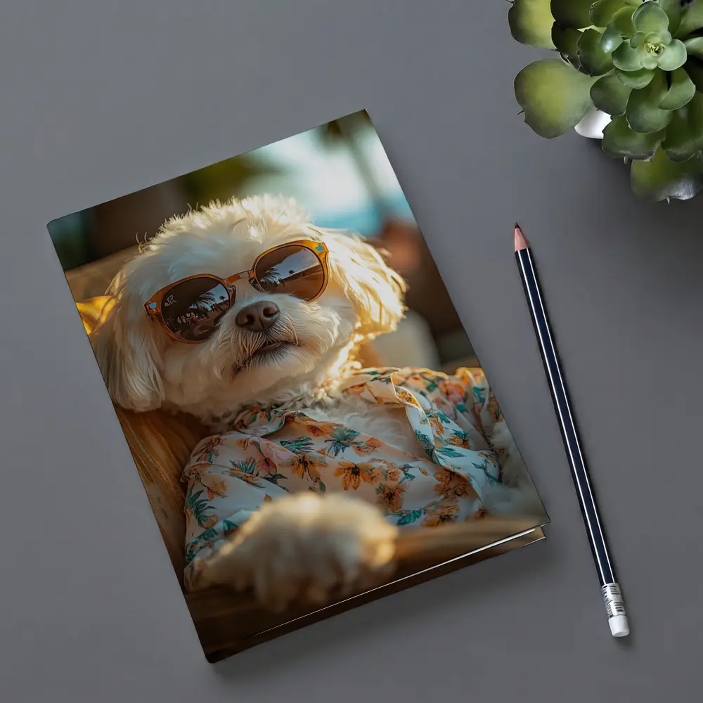 Shih Tzu Sunglasses Floral Shirt Beach Vibes – Notebooks