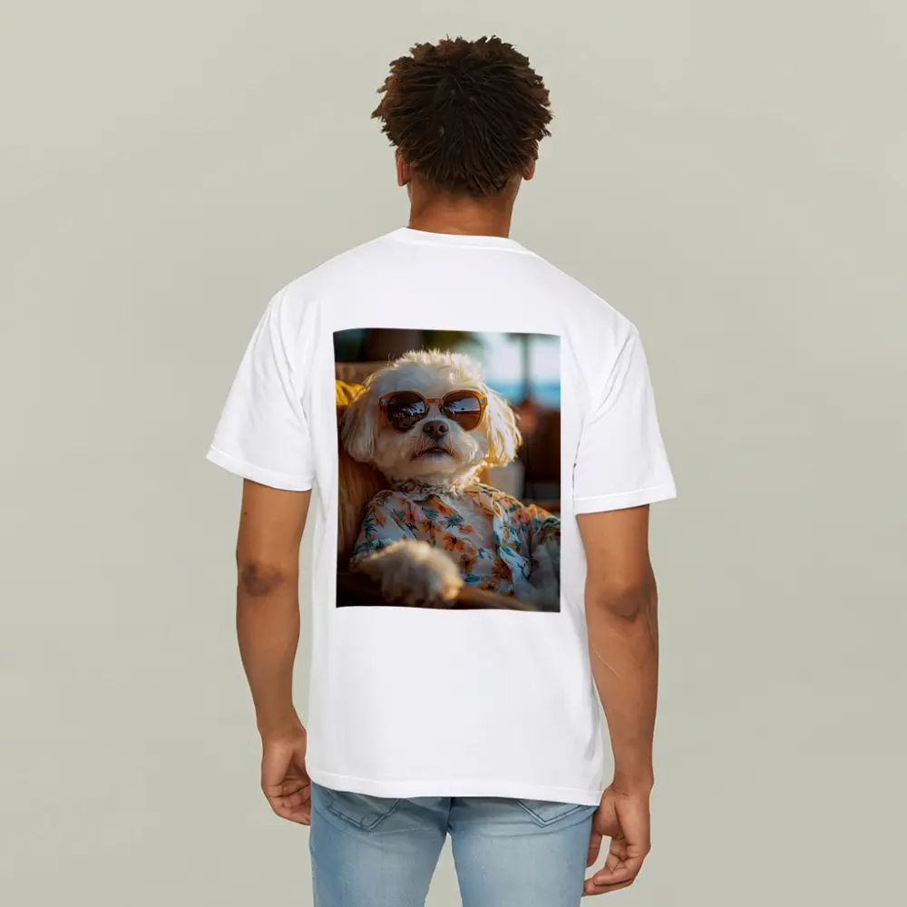 Shih Tzu Sunglasses Floral Shirt Beach Vibes – T-Shirts