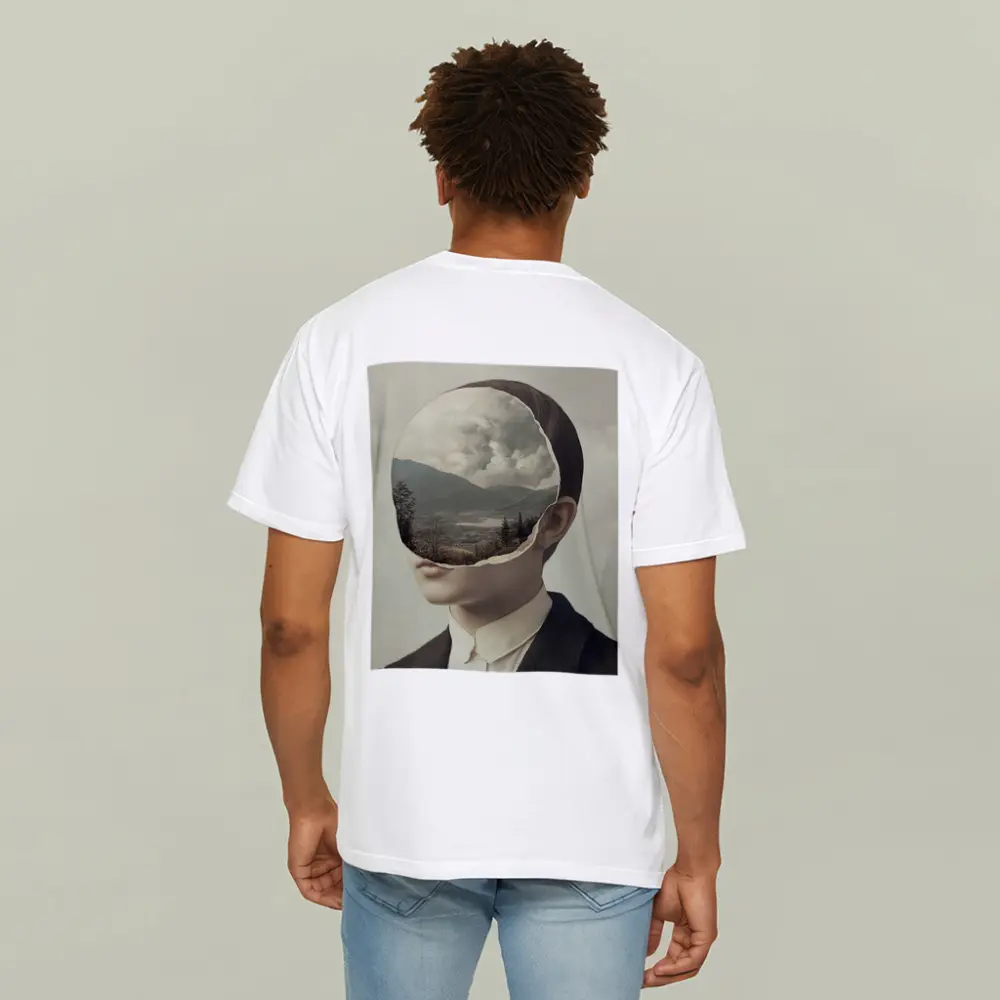 Surreal Portrait Figure Landscape Mountain Collage – T-Shirts