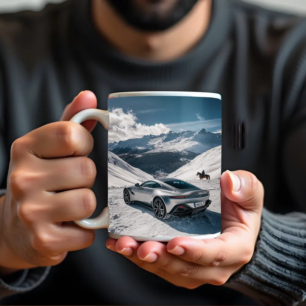 Aston Martin Vantage Silver Snow Mountain – Mugs