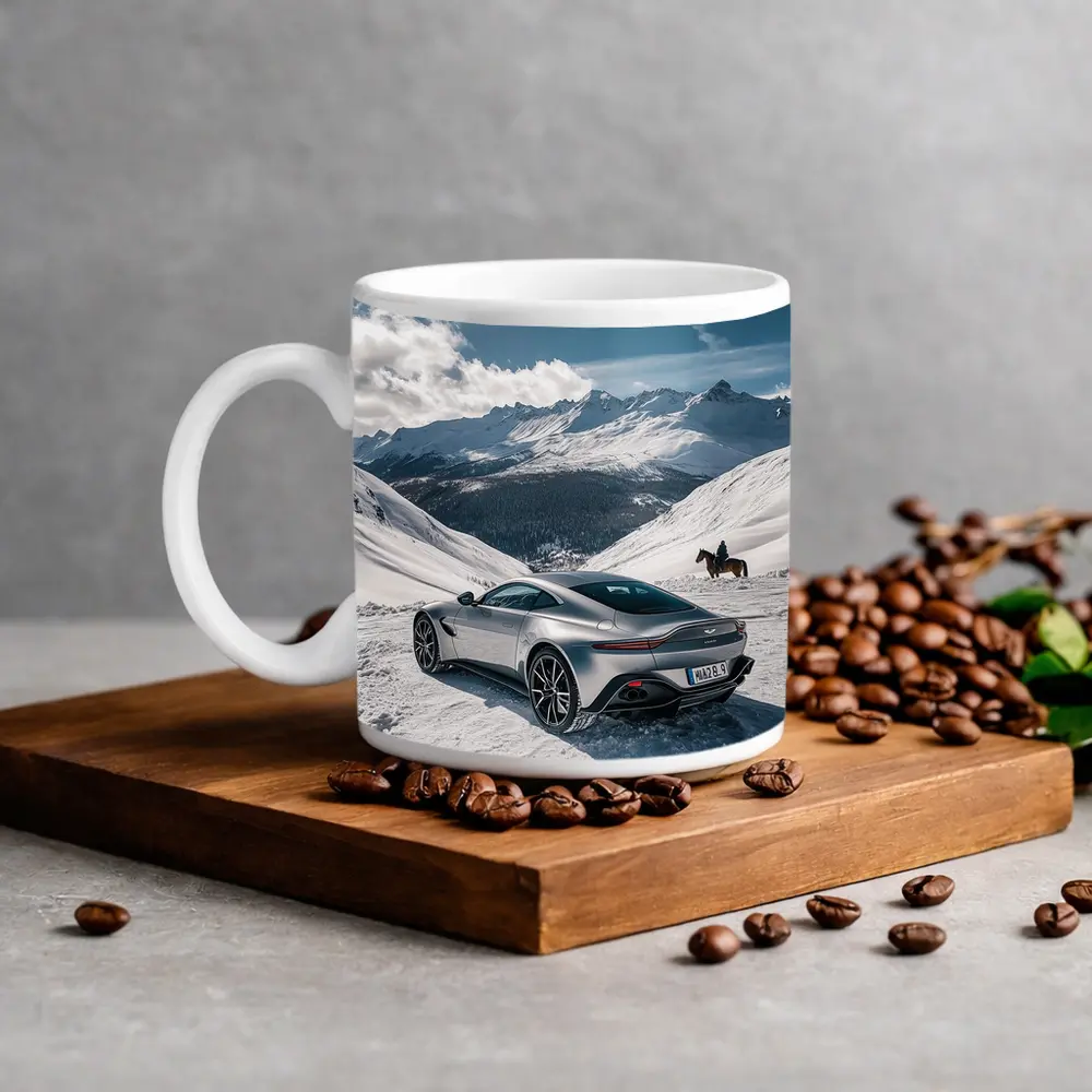 Aston Martin Vantage Silver Snow Mountain – Mugs