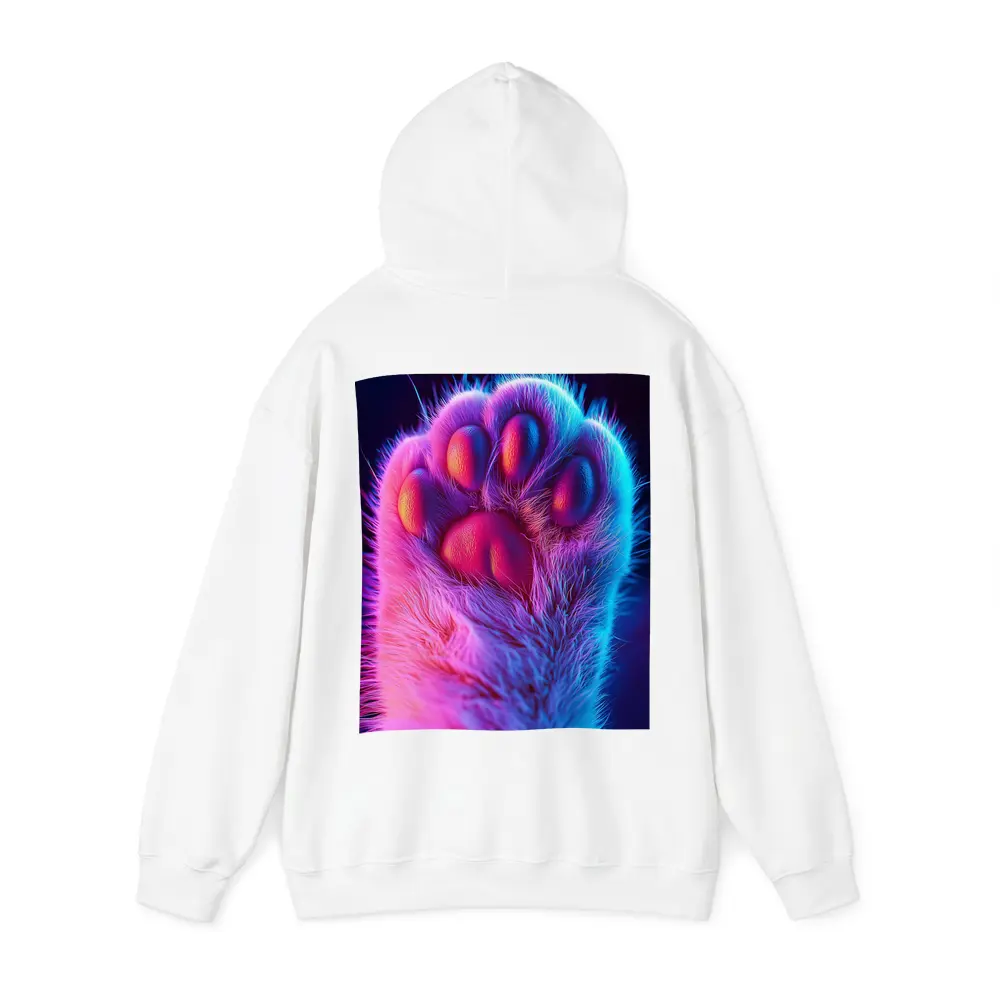Neon Cat Paw Close Up Purple Pink – Hoodies