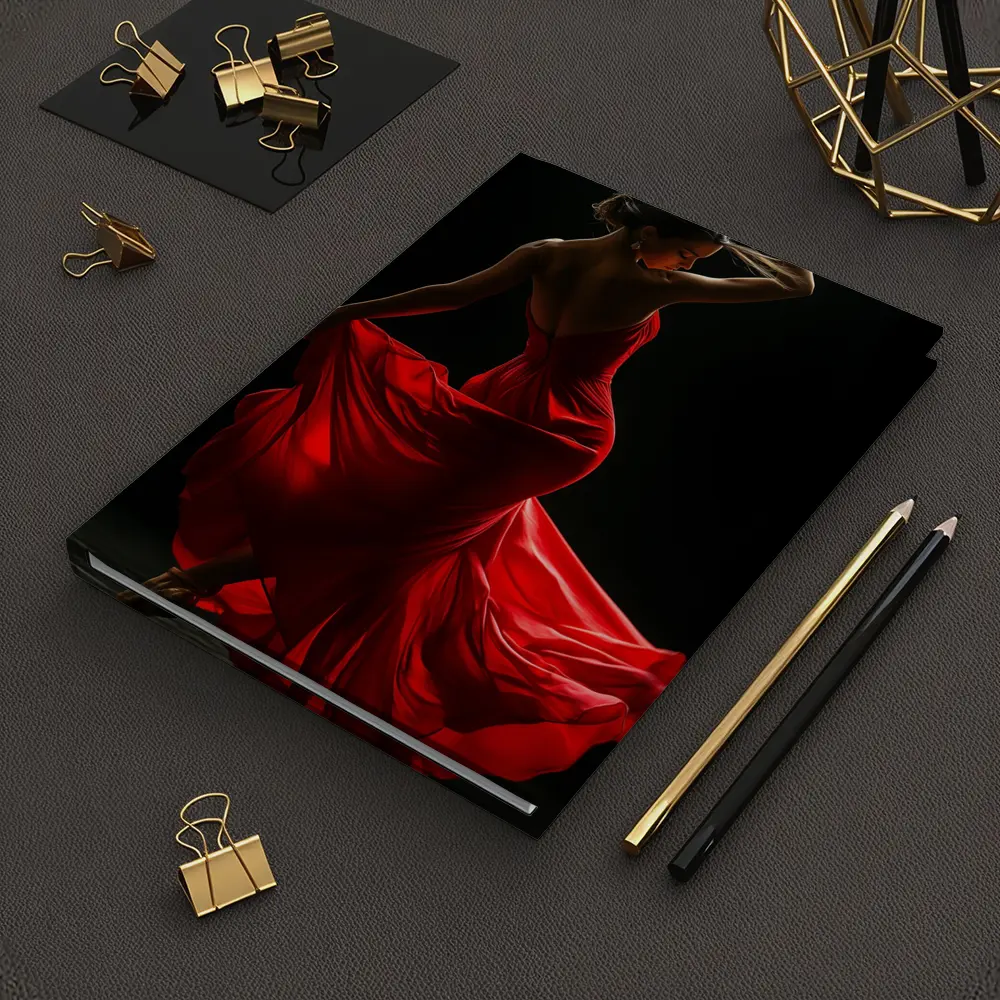 Flamenco Dancer Red Dress Dark Background – Notebooks