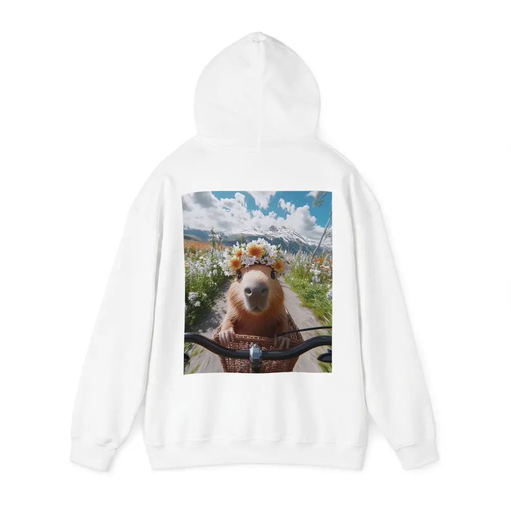 Capybara Flower Crown Bicycle Mountain Meadow – Hoodies