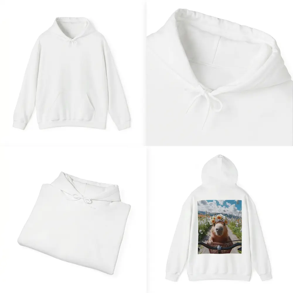 Capybara Flower Crown Bicycle Mountain Meadow – Hoodies