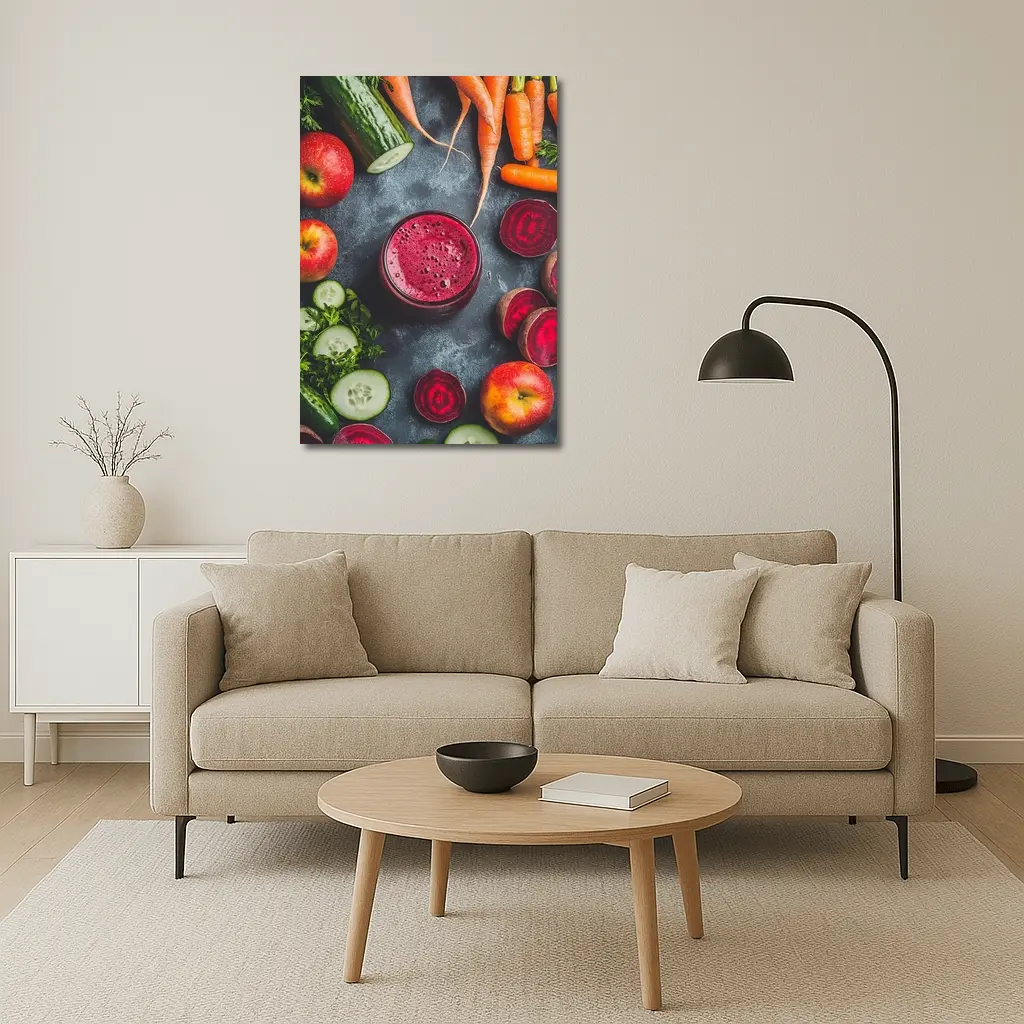 Beet Juice Glass Fresh Vegetables Dark Background – Wall Art