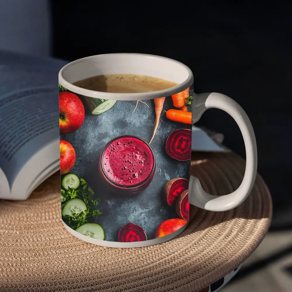 Beet Juice Glass Fresh Vegetables Dark Background – Mugs