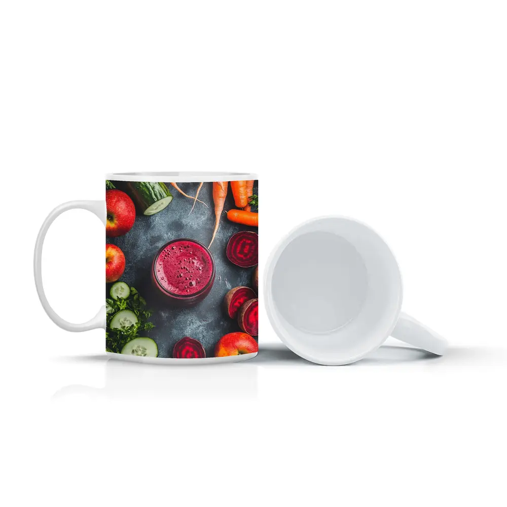 Beet Juice Glass Fresh Vegetables Dark Background – Mugs